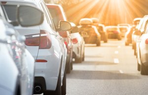 Ein Stau auf der Autobahn