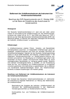 Vorschaubild der PDF-Datei Stellenwert der Unfallkommissionen als Instrument der Verkehrssicherheitsarbeit