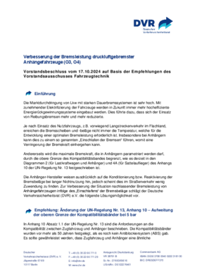 Vorschaubild der PDF-Datei Beschluss: Verbesserung der Bremsleistung druckluftgebremster Anhängerfahrzeuge (O3, O4)