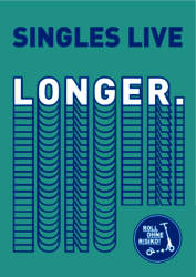 Postkarte Motiv 1: Singles live longer