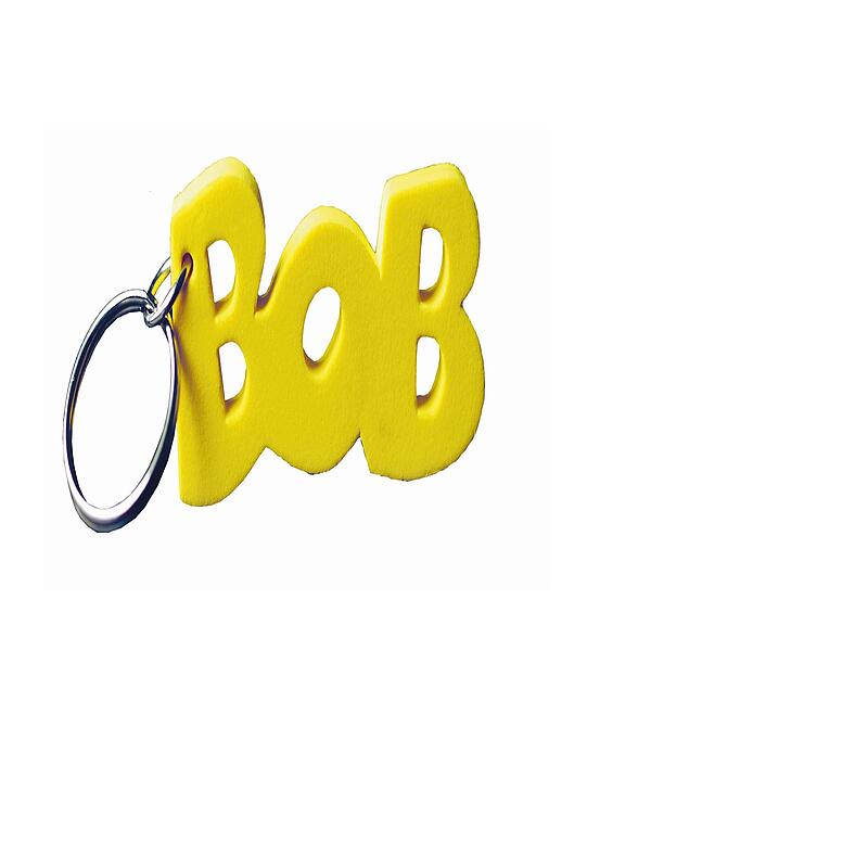 Schlüsselanhänger mit gelbem BOB-Logo
