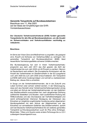 Vorschaubild der PDF-Datei Generelle Tempolimits auf Bundesautobahnen