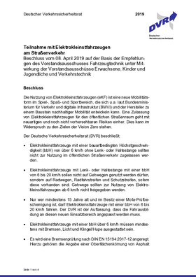 Vorschaubild der PDF-Datei Teilnahme mit Elektrokleinstfahrzeugen am Straßenverkehr