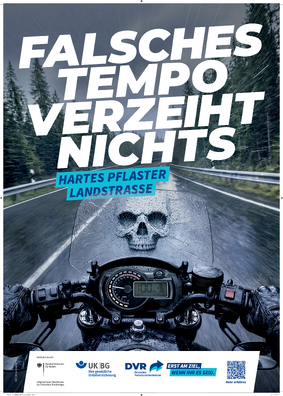 Vorschaubild der PDF-Datei „Hartes Pflaster Landstraße“ – Motorrad (DIN A1 Plakat)