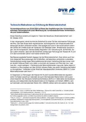 Vorschaubild der PDF-Datei Beschluss: Technische Maßnahmen zur Erhöhung der Motorradsicherheit 