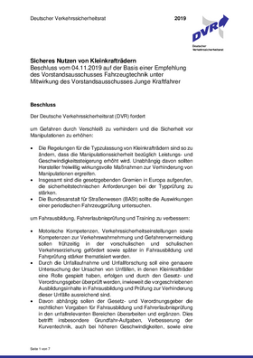 Vorschaubild der PDF-Datei Sicheres Nutzen von Kleinkrafträdern
