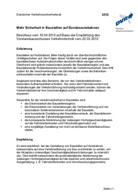 Vorschaubild der PDF-Datei Mehr Sicherheit in Baustellen auf Bundesautobahnen