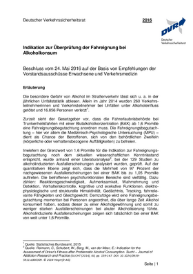 Vorschaubild der PDF-Datei Indikation zur Überprüfung der Fahreignung bei Alkoholkonsum