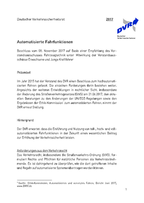 Vorschaubild der PDF-Datei Automatisierte Fahrfunktionen
