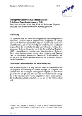 Vorschaubild der PDF-Datei Intelligente Geschwindigkeitsassistenten (Intelligent Speed Assistance – ISA)