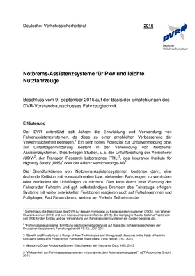 Vorschaubild der PDF-Datei Notbrems-Assistenzsysteme für Pkw und leichte Nutzfahrzeuge