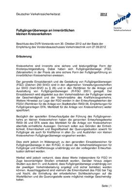 Vorschaubild der PDF-Datei Fußgängerüberwege an innerörtlichen kleinen Kreisverkehren