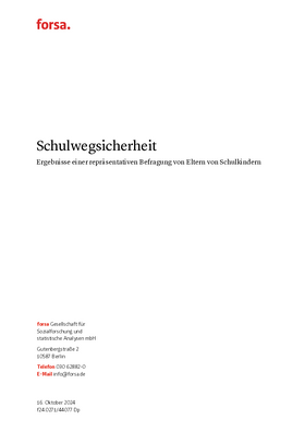 Vorschaubild der PDF-Datei Repräsentative forsa-Befragung: Schulwegsicherheit