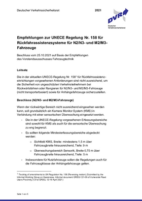 Vorschaubild der PDF-Datei Empfehlung: Rückfahrassistenzsysteme
