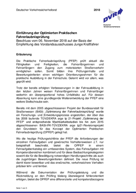 Vorschaubild der PDF-Datei Einführung der Optimierten Praktischen Fahrerlaubnisprüfung