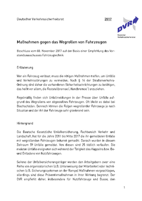 Vorschaubild der PDF-Datei Maßnahmen gegen das Wegrollen von Fahrzeugen