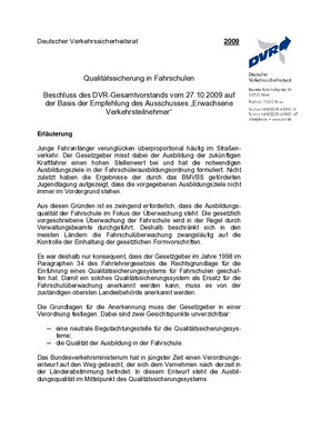 Vorschaubild der PDF-Datei Qualitätssicherung in Fahrschulen