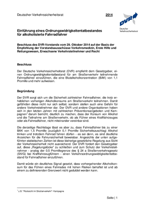 Vorschaubild der PDF-Datei Einführung eines Ordnungswidrigkeitentatbestandes für alkoholisierte Fahrradfahrer