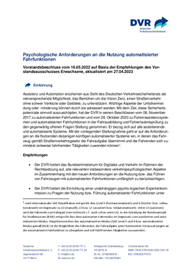 Vorschaubild der PDF-Datei Beschluss: Automatisierte Fahrfunktionen