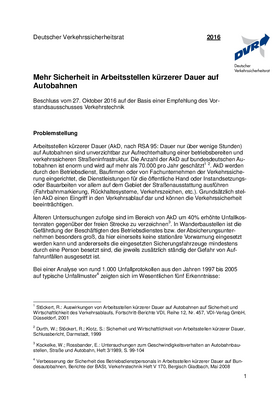 Vorschaubild der PDF-Datei Mehr Sicherheit in Arbeitsstellen kürzerer Dauer auf Autobahnen