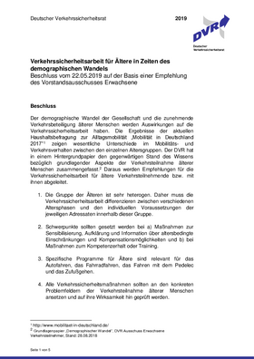 Vorschaubild der PDF-Datei Verkehrssicherheitsarbeit für Ältere in Zeiten des demographischen Wandels