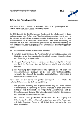 Vorschaubild der PDF-Datei Reform des Fahrlehrerrechts
